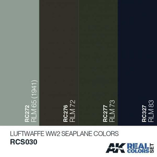 RCS30 Real Colors  Luftwaffe WWII Seaplane Acrylic Lacquer Paint Set (4) 10ml Bottles RCS30 Real Colors  Luftwaffe WWII Seaplane Acrylic Lacquer Paint Set (4) 10ml Bottles