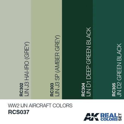 RCS37 Real Colors  WWII IJN Aircraft Acrylic Lacquer Paint Set (4) 10ml Bottles RCS37 Real Colors  WWII IJN Aircraft Acrylic Lacquer Paint Set (4) 10ml Bottles