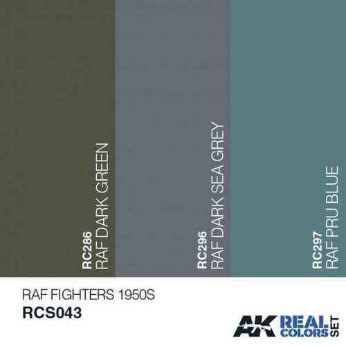 RCS43 Real Colors  RAF Fighters 1950s Acrylic Lacquer Paint Set (3) 10ml Bottles RCS43 Real Colors  RAF Fighters 1950s Acrylic Lacquer Paint Set (3) 10ml Bottles