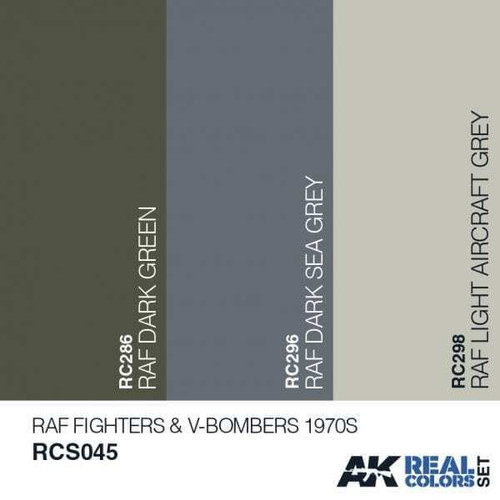 RCS45 Real Colors  RAF Fighters & V-Bomber 1970s Acrylic Lacquer Paint Set (3) 10ml Bottles RCS45 Real Colors  RAF Fighters & V-Bomber 1970s Acrylic Lacquer Paint Set (3) 10ml Bottles