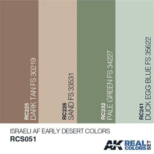 RCS51 Real Colors  Israeli AF Early Desert Acrylic Lacquer Paint Set (4) 10ml Bottles RCS51 Real Colors  Israeli AF Early Desert Acrylic Lacquer Paint Set (4) 10ml Bottles