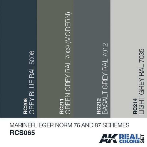 RCS65 Real Colors  Marineflieger Norm 76/87 Schemes Acrylic Lacquer Paint Set (4) 10ml Bottles RCS65 Real Colors  Marineflieger Norm 76/87 Schemes Acrylic Lacquer Paint Set (4) 10ml Bottles