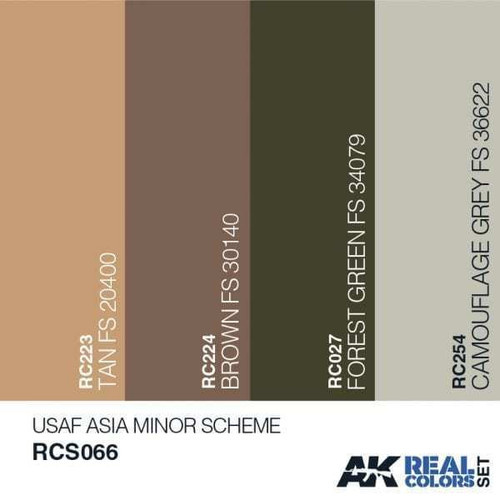 RCS66 Real Colors  USAF Asia Minor Scheme Acrylic Lacquer Paint Set (4) 10ml Bottles RCS66 Real Colors  USAF Asia Minor Scheme Acrylic Lacquer Paint Set (4) 10ml Bottles