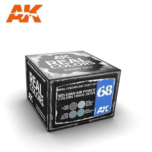 RCS68 Real Colors  Belgian Air Force 1950s-1970s Acrylic Lacquer Paint Set (4) 10ml Bottles RCS68 Real Colors  Belgian Air Force 1950s-1970s Acrylic Lacquer Paint Set (4) 10ml Bottles