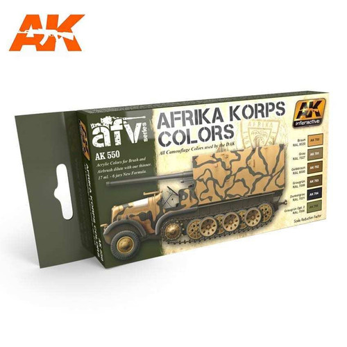 550 Afrika Korps Camouflage Acrylic Paint Set (6 Colors) 17ml Bottles 550 Afrika Korps Camouflage Acrylic Paint Set (6 Colors) 17ml Bottles