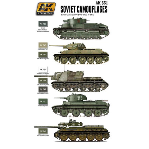 561 Soviet Tank Camouflage 1935-1945 Acrylic Paint Set (6 Colors) 17ml Bottles
