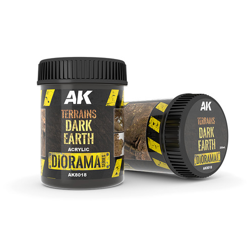 AKI8018 AK Interactive Terrains Dark Earth - 250ml (Acrylic) at MRS Hobby Shop, Sandy Utah, 84070