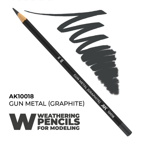 AKI10018  Weathering Pencils  Gun Metal (Graphite)