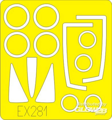 (SO) EDEX281 -Mask North-American F-100C Super Sabre (designed to be used with Trumpeter kits) (made from yellow Japanese produced Kabuki tape)
