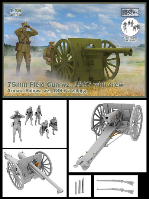 35059 75mm Field Gun wz. 1897 with Polish Artillerymen figures (5 figures included) 1/35