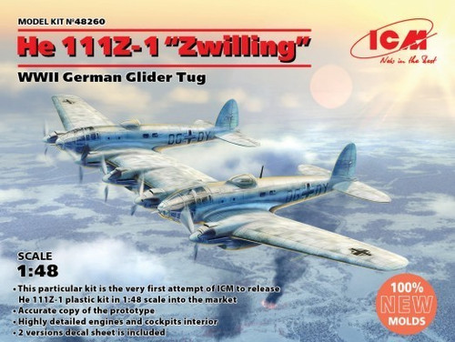 ICM48260 WWII German He111Z1 Zwilling Glider Tug Aircraft  1/48
