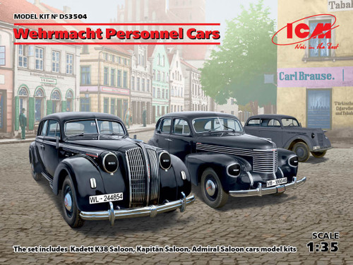 ICMDS3504 Wehrmacht Personnel Cars (Kadett K38 Saloon, Kapitan Saloon, Admiral Saloon) Diorama Set  1/35