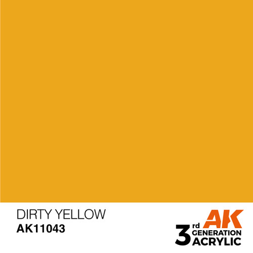 AKI11043 AK Interactive 3rd Gen Acrylic Dirty Yellow 17ml at MRS Hobby Shop, Sandy Utah, 84070