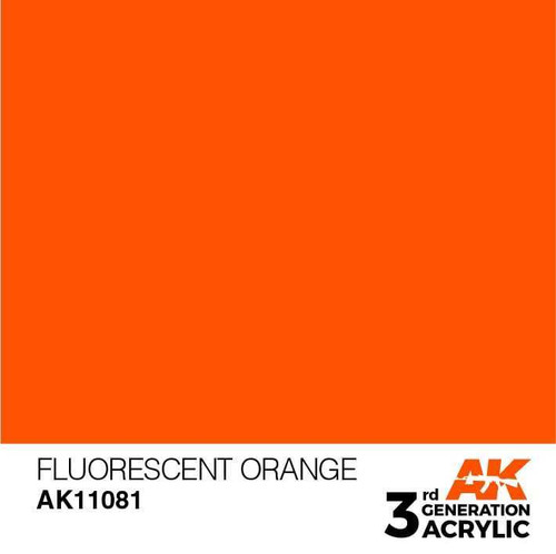 AKI11081 AK Interactive 3rd Gen Acrylic Fluorescent Orange 17ml at MRS Hobby Shop, Sandy Utah, 84070