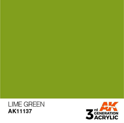 AKI11137 AK Interactive 3rd Gen Acrylic Lime Green 17ml at MRS Hobby Shop, Sandy Utah, 84070