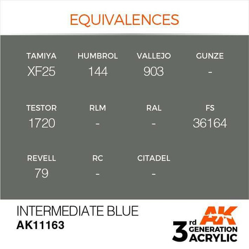 AKI11163 AK Interactive 3rd Gen Acrylic Intermediate Blue 17ml