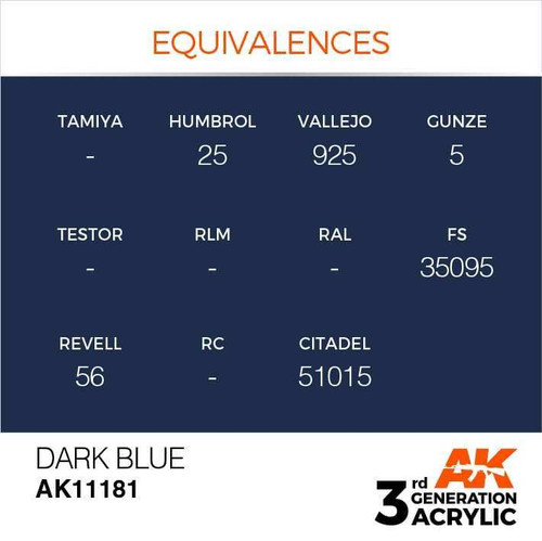 11181 Dark Blue 3rd Gen Acrylic 17ml