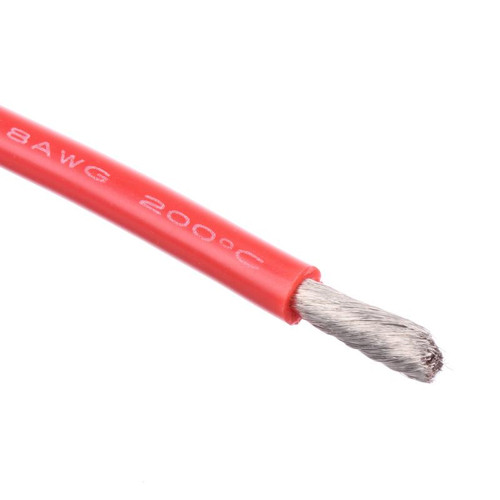 1001B Wire RED 8AWG (1650/0.08) OD:6.8    1m
