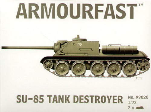 ARF99020 Soviet SU-85 1/72 Pack includes 2 snap together tank kits