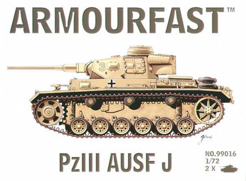 99016 Pz.Kpfw.III Ausf.j 1/72 Pack includes 2 snap together tank kits