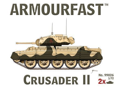 99026 Crusader Mk.II 1/72 Pack includes 2 snap together tank kits.