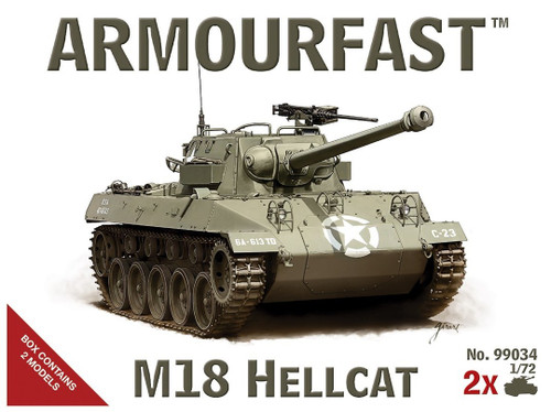 99034 M18 Hellcat 1/72 : Pack includes 2 snap together tank kits