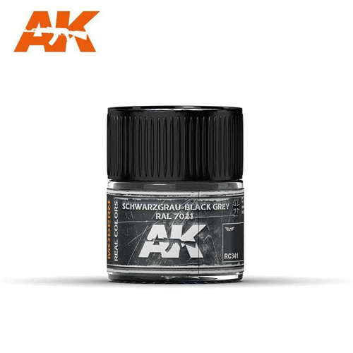 (D) AKIRC341   Real Colors Schwarzgrau-Black Grey RAL 7021 10ml