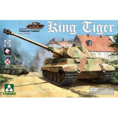 2074S  WWII German Heavy Tank Sd.Kfz.182 King Tiger Porsche Turret w/interior [without Zimmerit] 1/35