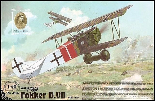 424 Fokker D VII (Alb Late) WWI German BiPlane Fighter 1/48