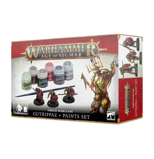 60-09 Age of Sigmar: Orruk Warclans Gutrippaz + Paints Set 60-09 Age of Sigmar: Orruk Warclans Gutrippaz + Paints Set