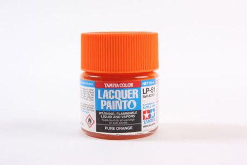 Tamiya 82151 Lacquer Paint LP-51 Pure Orange model paint 10 ML bottle