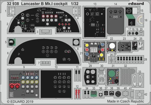 EDU32938 Aircraft- Lancaster B Mk I Cockpit for HKM (Painted) 1/32
