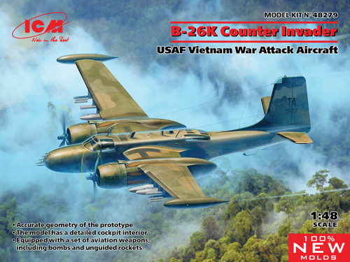 48279 Douglas B-26K Counter Invader, USAF Vietnam War48279  Attack Aircraft NEW - III quarter 1/48