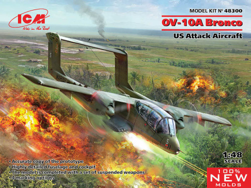 ICM48300 North-American/Rockwell OV-10A Bronco, US Attack Aircraft (100% new molds) 1/48