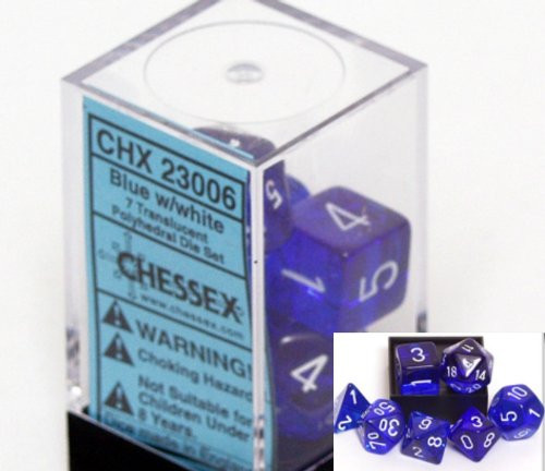 06403 7 Cube Polyhedral Translucent Blue