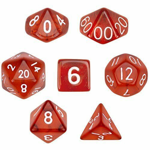 06401 7 Cube Polyhedral Translucent Red