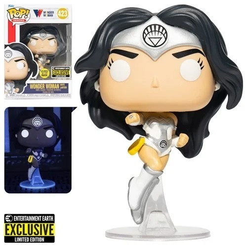 80W57270EE Wonder Woman 80th Anniversary White Lantern Glow-in-the-Dark Pop! Vinyl Figure - Entertainment Earth Exclusive