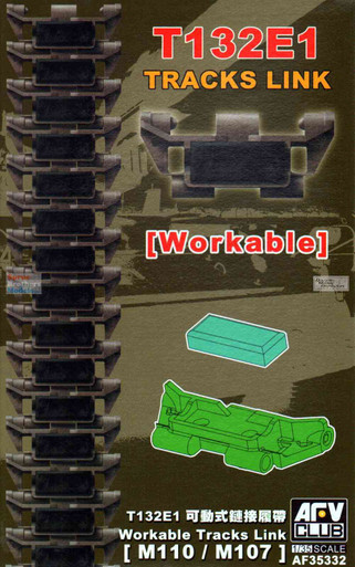 35332  T132E1 Workable Track Links for M110/M107 #AFV35332 AFV Club T132E1 Workable Track Links for M110/M107 1/35