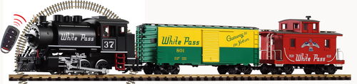PKA38109  WHITE PASS (WP&YR) R/C STARTER SET W/ANALOG SOUND & SMOKE (G-SCALE)