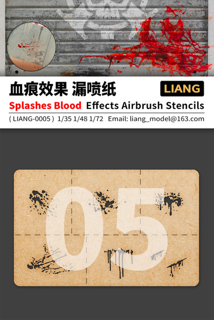 LIA0005 Splashes Blood Effects Airbrush Stencils