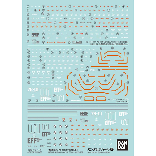 Bandai 2587847 GUNDAM DECAL #123 MOBILE SUIT GUNDAM THE ORIGIN MULTIUSE 4