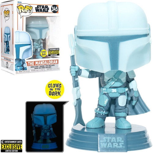 FU66BY60654EE Star Wars: The Mandalorian Hologram Glow-in-the-Dark Pop! Vinyl Figure - Entertainment Earth Exclusive