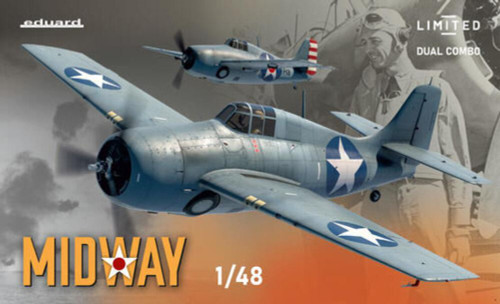 EDU11166 MIDWAY DUAL COMBO Limited edition kit of US carrier based fighter F4F-3 1/48