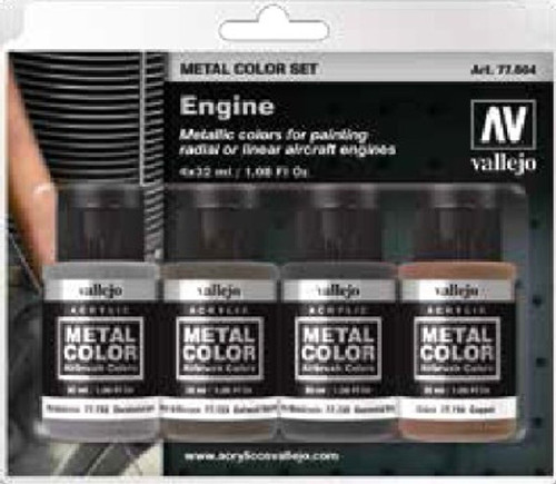 VLJ77604 32ml Bottle Aircraft Engine Metal Color Paint Set (4 Colors) NoScale