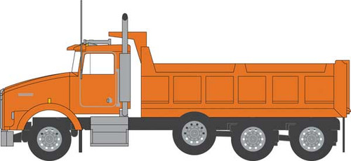TWX48076 N Kenworth T800 Dump Truck - Assembled -- Department of Transportation Orange