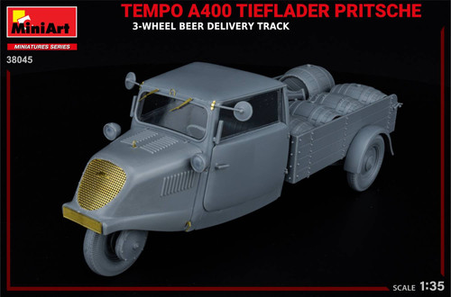 MNA38045 MiniArt 1/35 Tempo A400 Tierflader Pritsche 3-Wheel Beer Delivery Truck