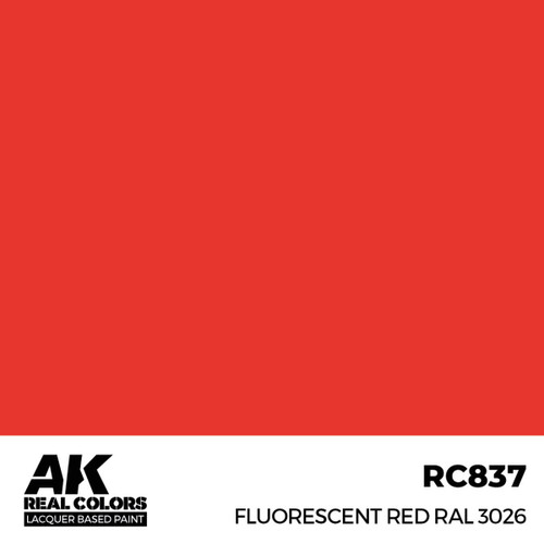 AKIRC837 AK Interactive Real Colors Fluorescent Red RAL 3026 17 ml. at MRS Hobby Shop, Sandy Utah, 84070