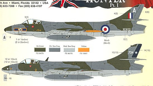 AES32001 Aeromaster Decals 1/32 Hunter Part 1 32-001
