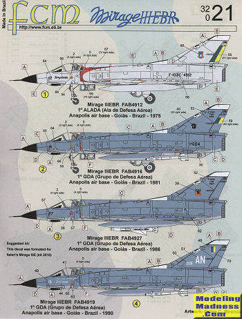 FCM32021 FCM Decals 1/32 Mirage IIIE - Brazilian Air Force