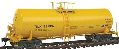 WALP100033  HO 40' Trinity 14,000 Gallon Molten Sulfur Tank Car - Ready to Run -- Trinity Industries Leasing TILX #135337 (yellow, Sulfur Service)